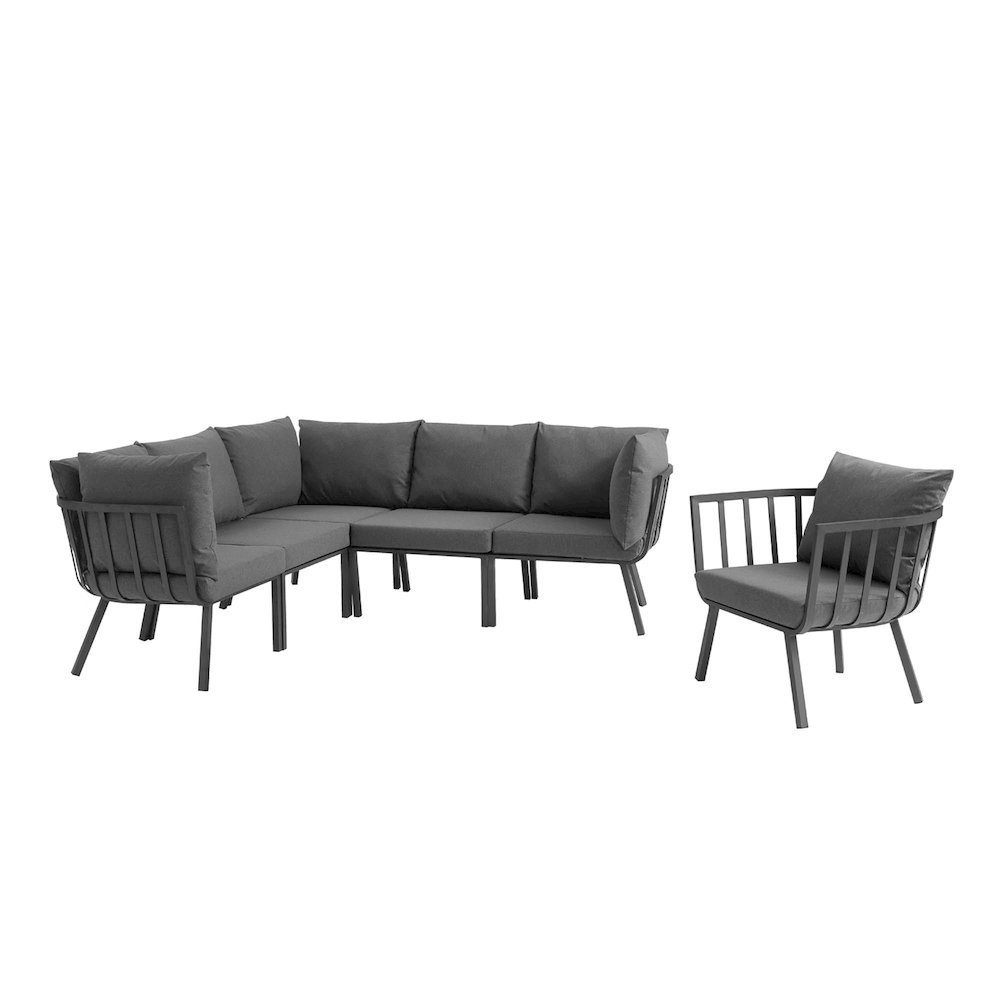 Riverside 6 Piece Outdoor Patio Aluminum Set. Picture 1