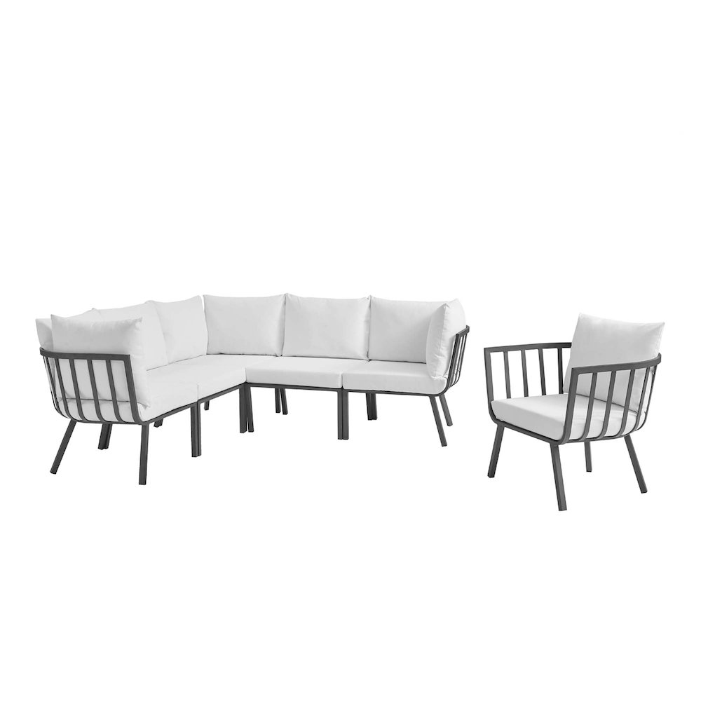 Riverside 6 Piece Outdoor Patio Aluminum Set. Picture 1