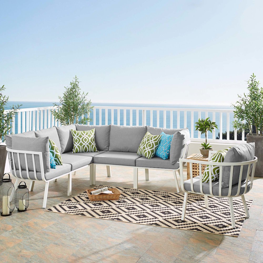 Riverside 6 Piece Outdoor Patio Aluminum Set. Picture 17