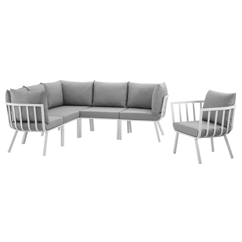 Riverside 6 Piece Outdoor Patio Aluminum Set. Picture 1
