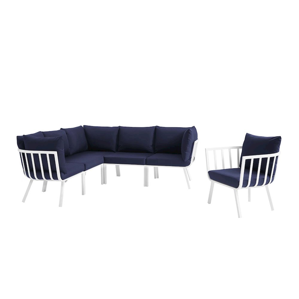 Riverside 6 Piece Outdoor Patio Aluminum Set. Picture 1