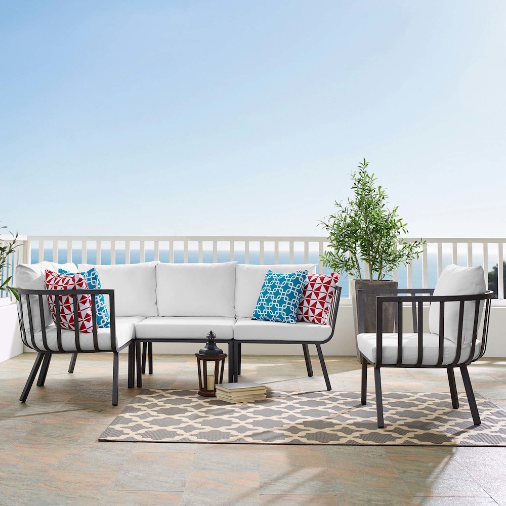 Riverside 5 Piece Outdoor Patio Aluminum Set. Picture 17
