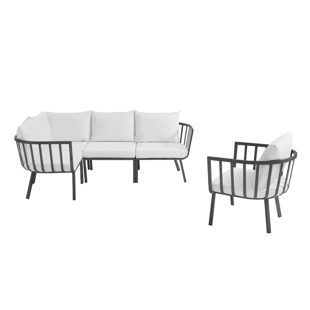 Riverside 5 Piece Outdoor Patio Aluminum Set. Picture 1