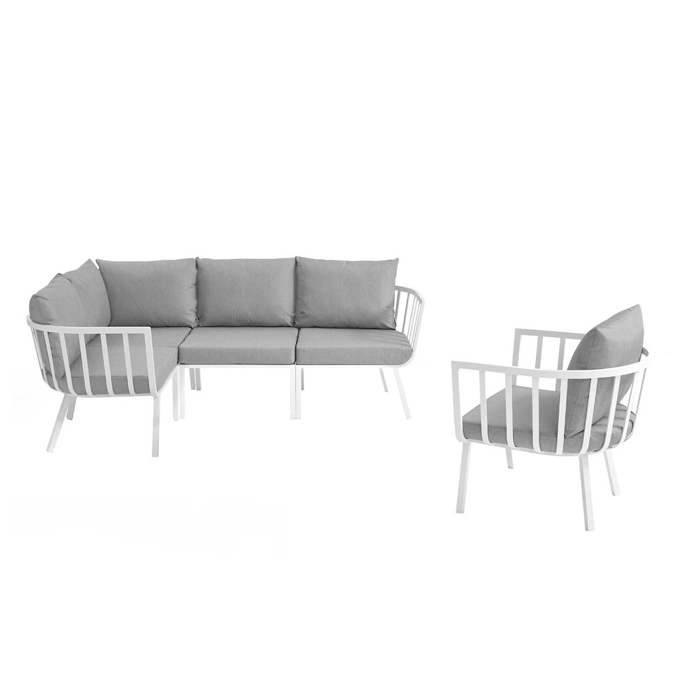 Riverside 5 Piece Outdoor Patio Aluminum Set. Picture 1