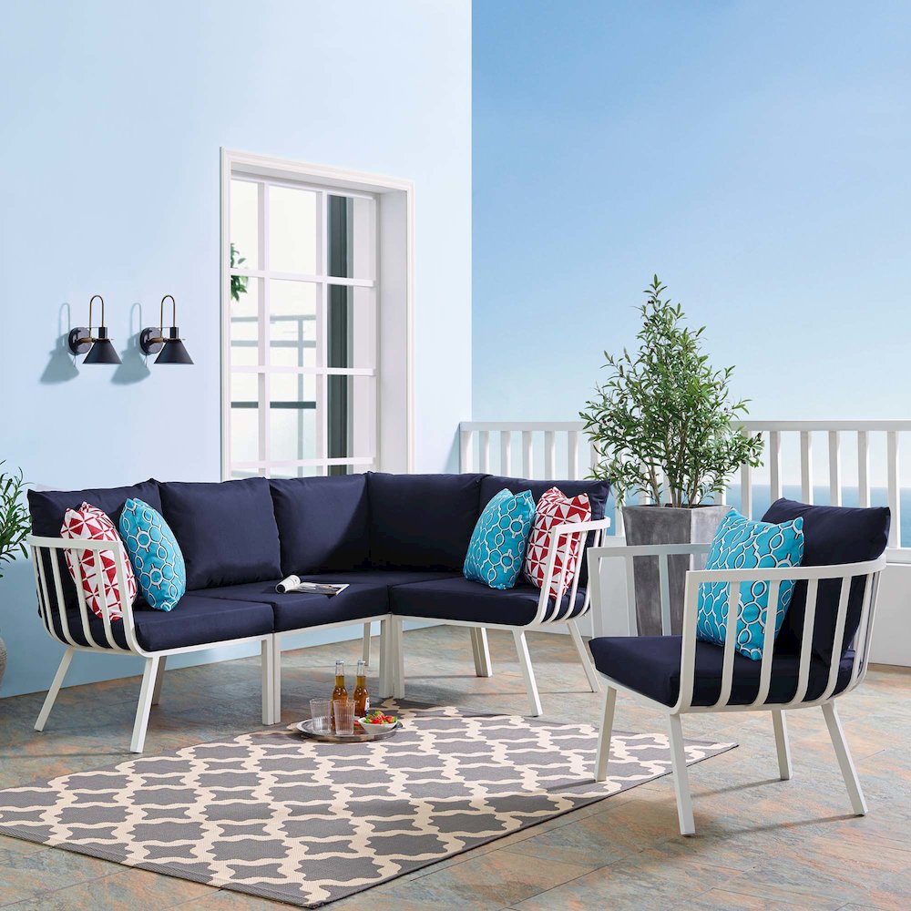 Riverside 5 Piece Outdoor Patio Aluminum Set. Picture 17