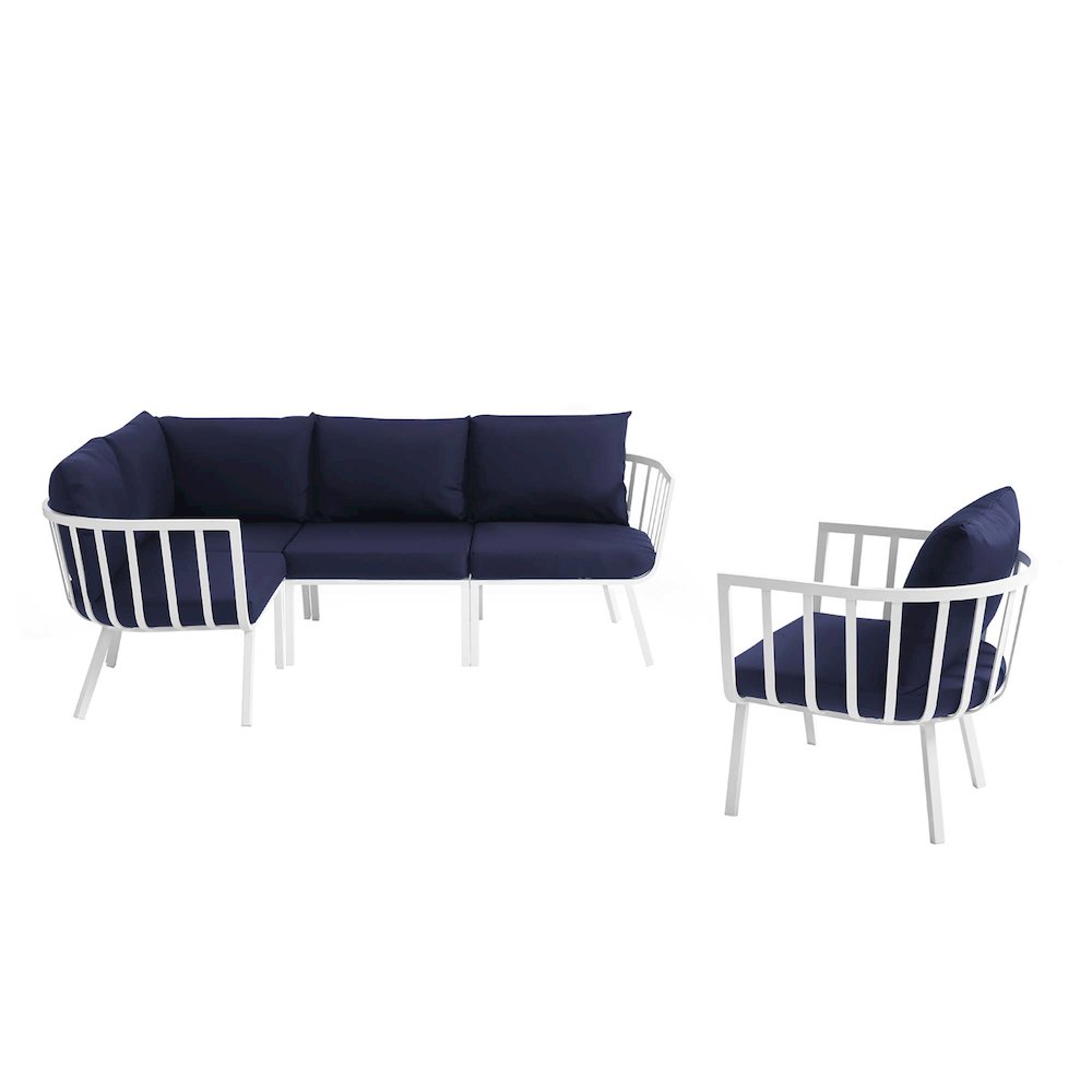 Riverside 5 Piece Outdoor Patio Aluminum Set. Picture 1