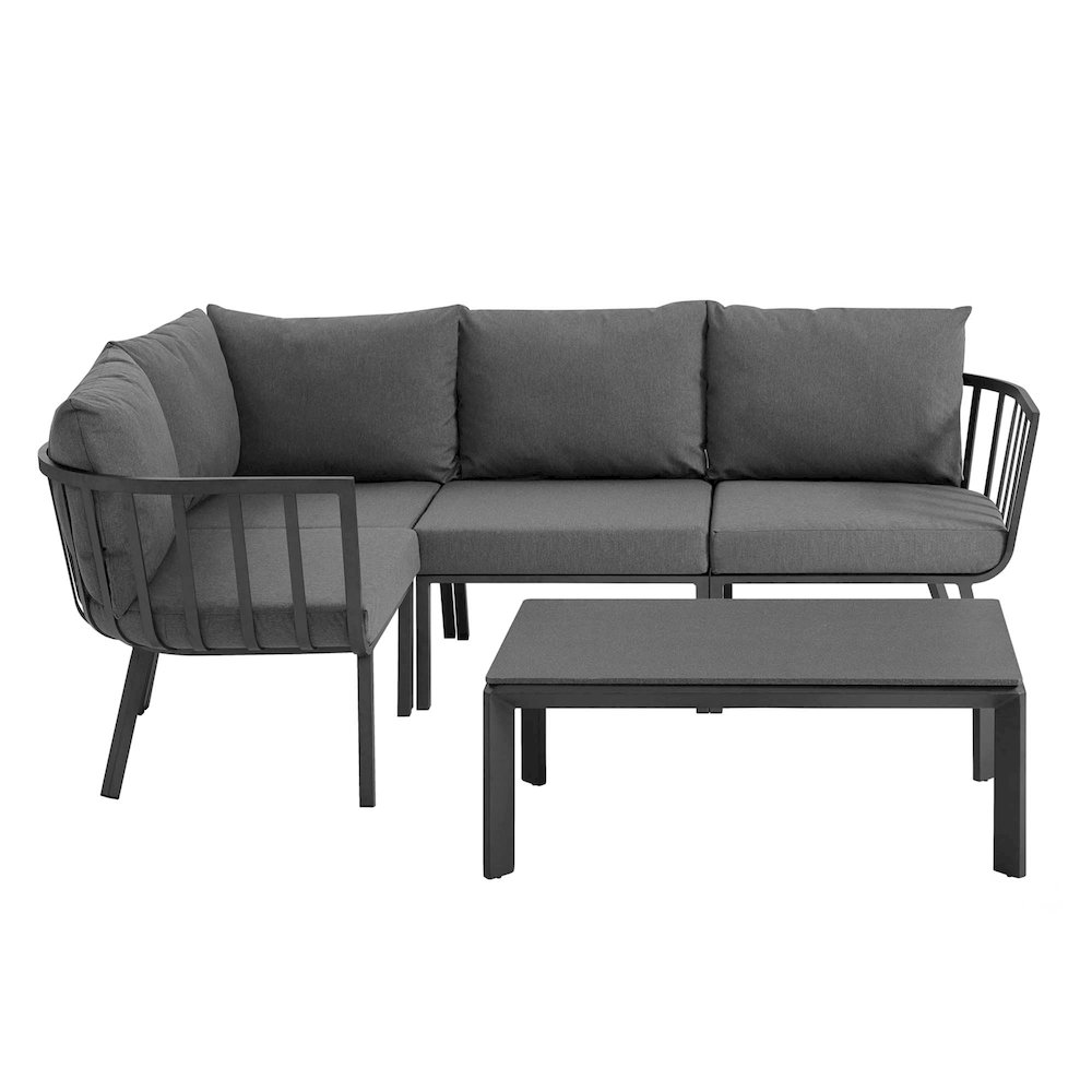 Riverside 5 Piece Outdoor Patio Aluminum Set. Picture 1