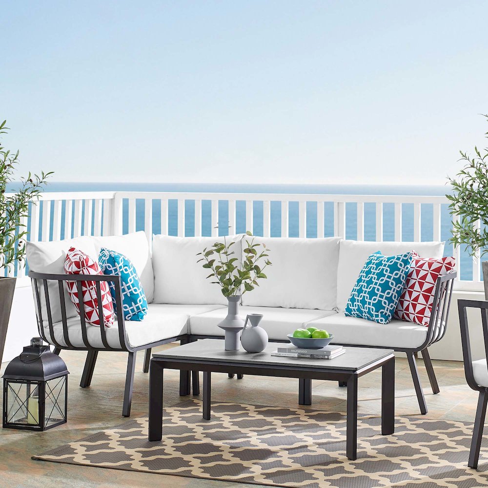 Riverside 5 Piece Outdoor Patio Aluminum Set. Picture 15