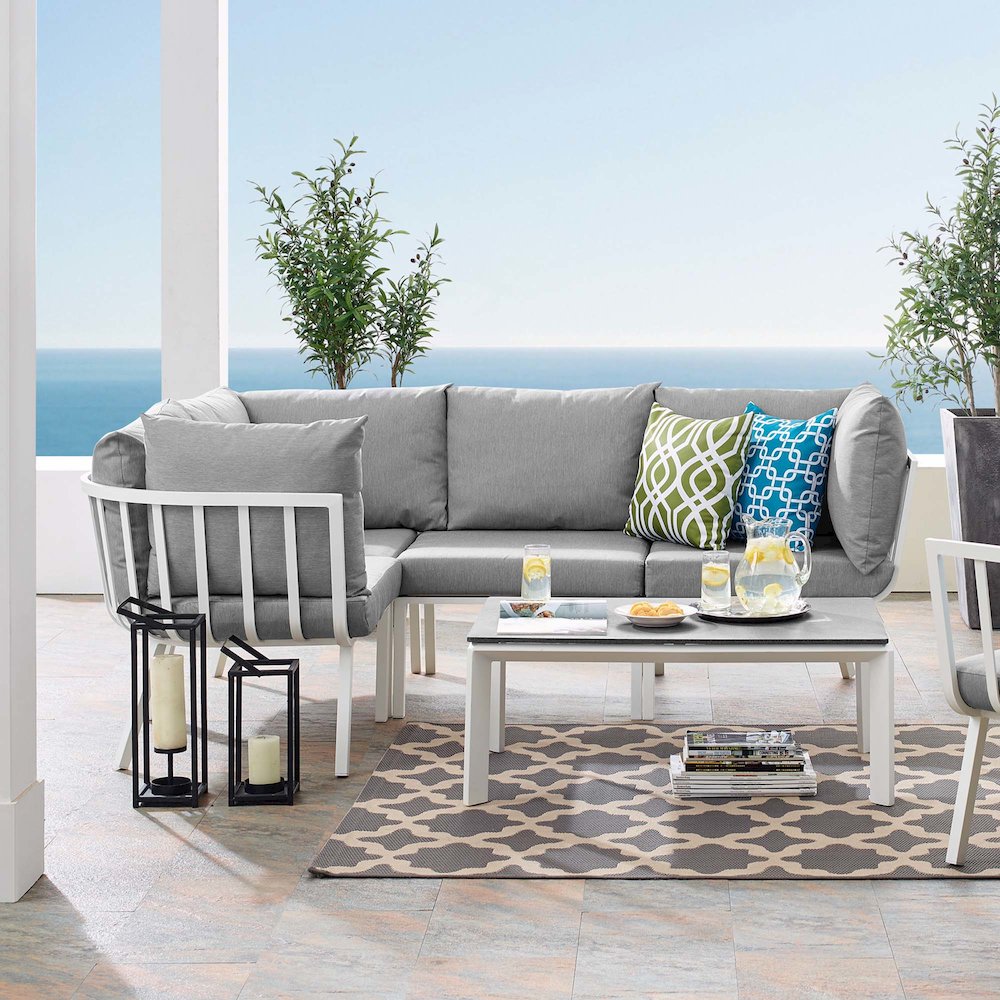 Riverside 5 Piece Outdoor Patio Aluminum Set. Picture 15