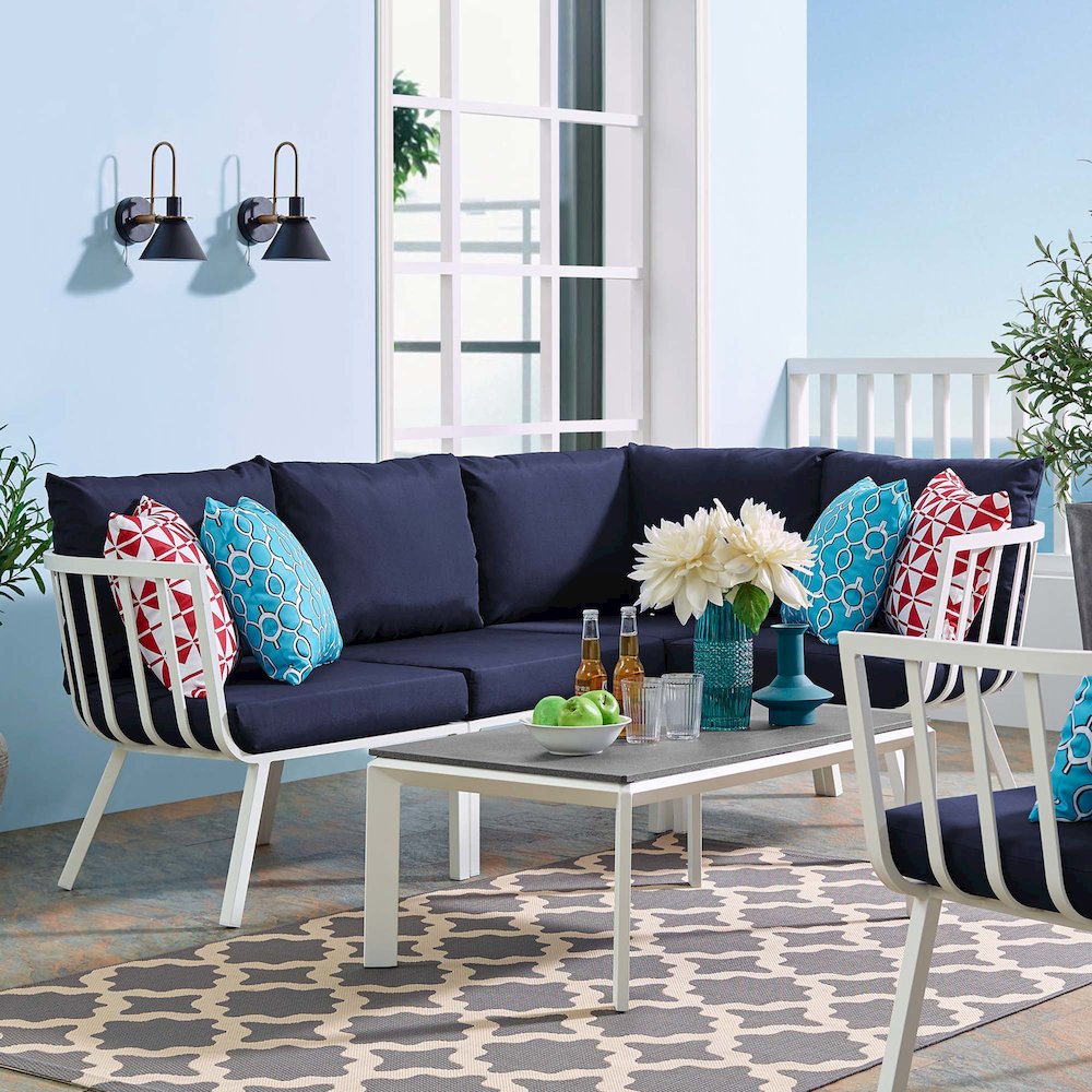 Riverside 5 Piece Outdoor Patio Aluminum Set. Picture 15