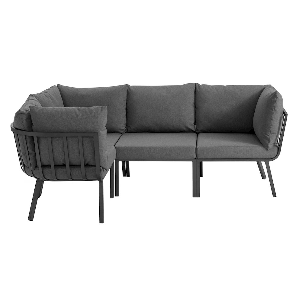 Riverside 4 Piece Outdoor Patio Aluminum Sectional. Picture 1