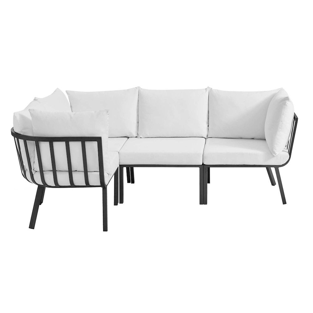 Riverside 4 Piece Outdoor Patio Aluminum Sectional. Picture 1