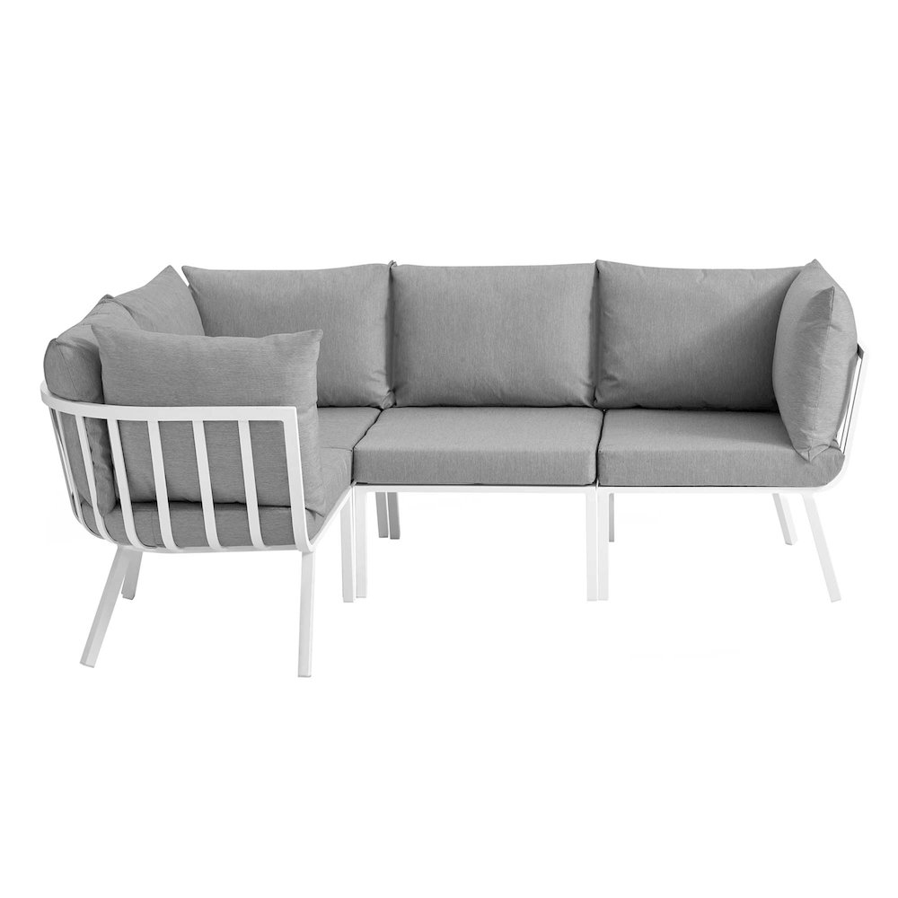 Riverside 4 Piece Outdoor Patio Aluminum Sectional. Picture 1