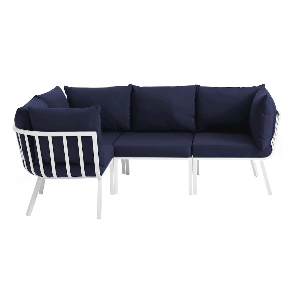 Riverside 4 Piece Outdoor Patio Aluminum Sectional. Picture 1