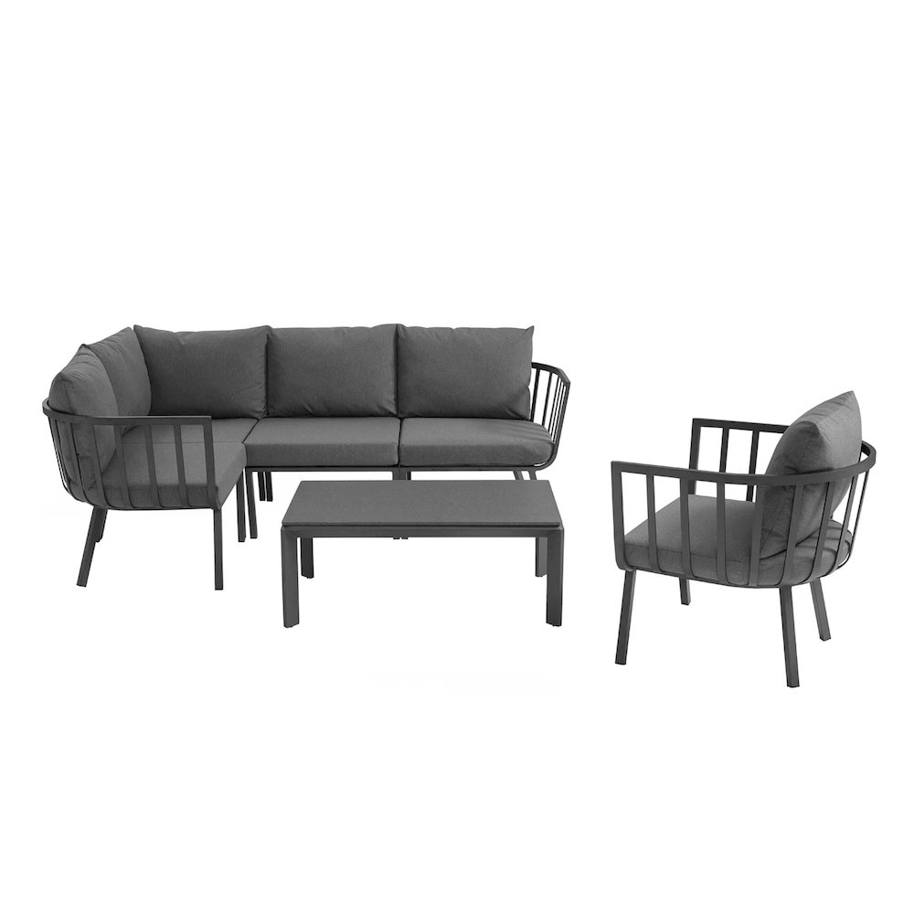 Riverside 6 Piece Outdoor Patio Aluminum Set. Picture 1