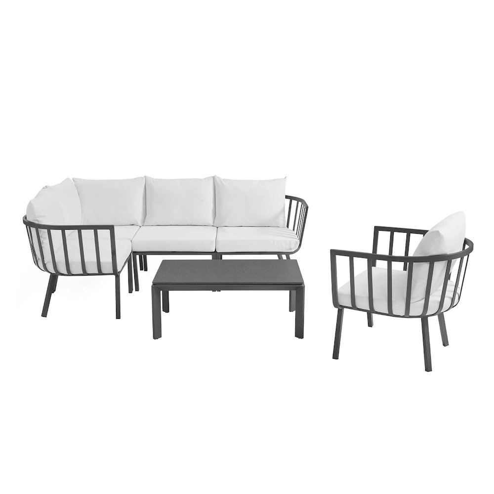 Riverside 6 Piece Outdoor Patio Aluminum Set. Picture 1