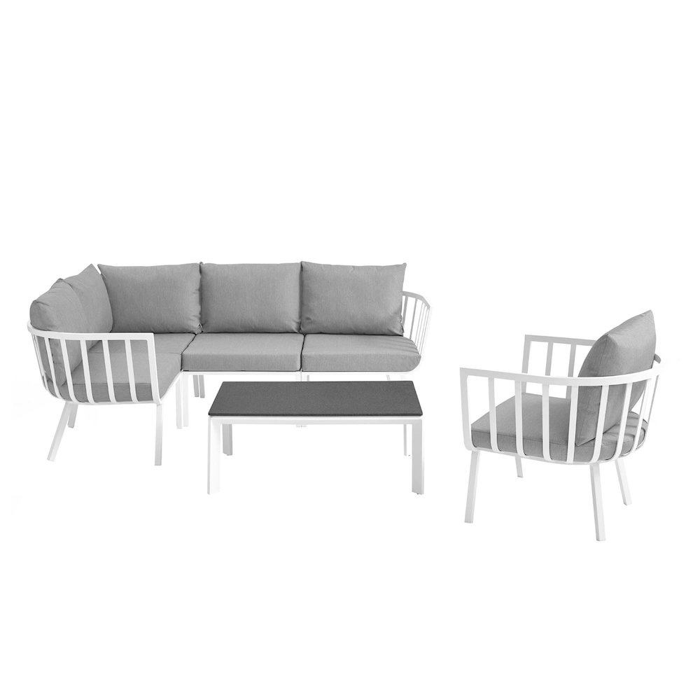 Riverside 6 Piece Outdoor Patio Aluminum Set. Picture 1