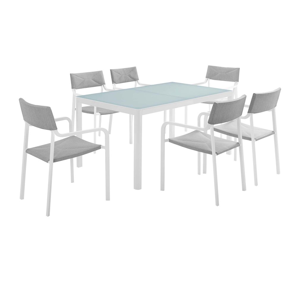 Raleigh 7 Piece Outdoor Patio Aluminum Dining Set. Picture 1