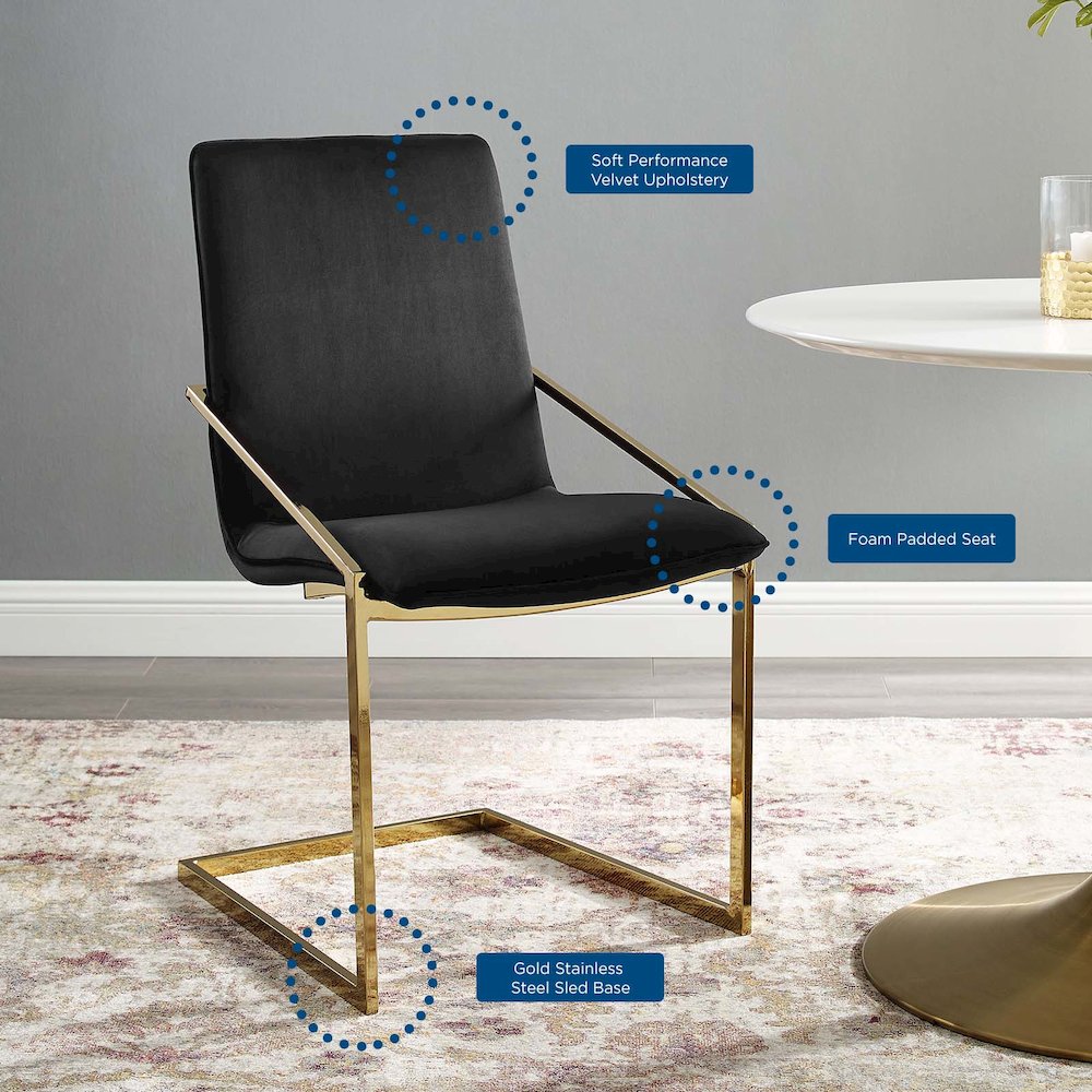 Pitch Performance Velvet Dining Armchair. Picture 9