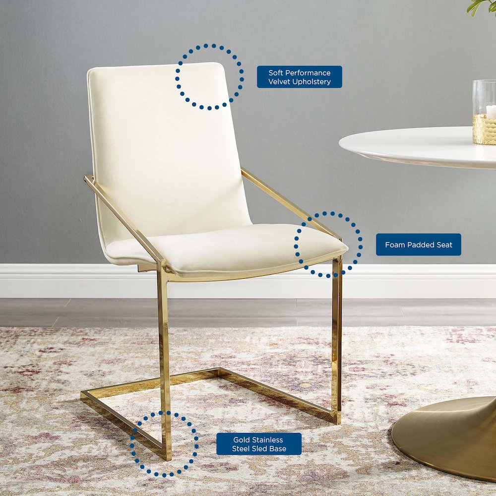 Pitch Performance Velvet Dining Armchair. Picture 9