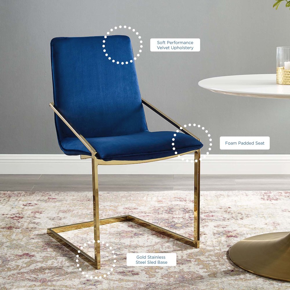 Pitch Performance Velvet Dining Armchair. Picture 9