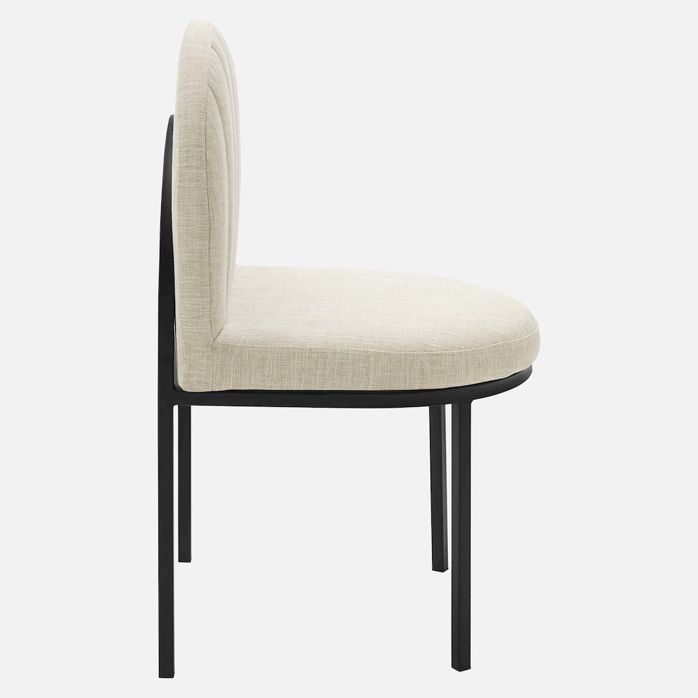 Isla Channel Tufted Upholstered Fabric Dining Side Chair. Picture 3