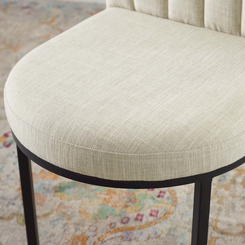 Isla Channel Tufted Upholstered Fabric Dining Side Chair. Picture 8