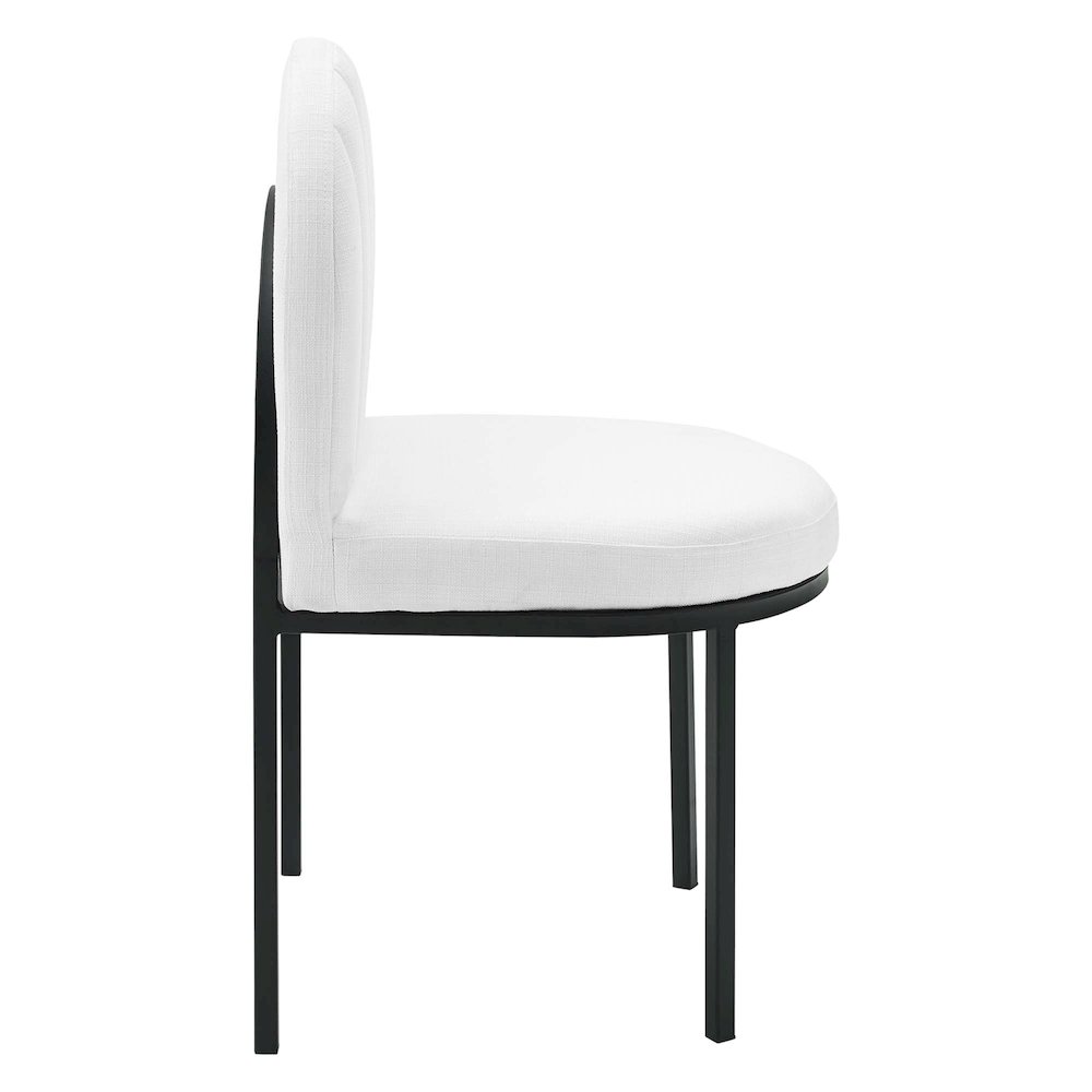 Isla Channel Tufted Upholstered Fabric Dining Side Chair. Picture 3