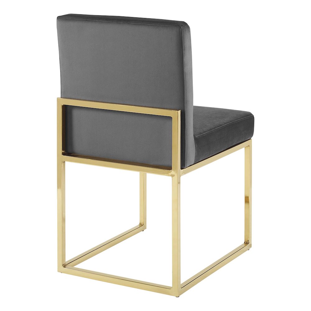 Carriage Channel Tufted Sled Base Performance Velvet Dining Chair. Picture 3