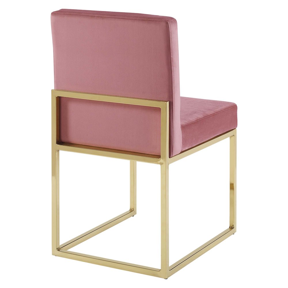 Carriage Channel Tufted Sled Base Performance Velvet Dining Chair. Picture 3