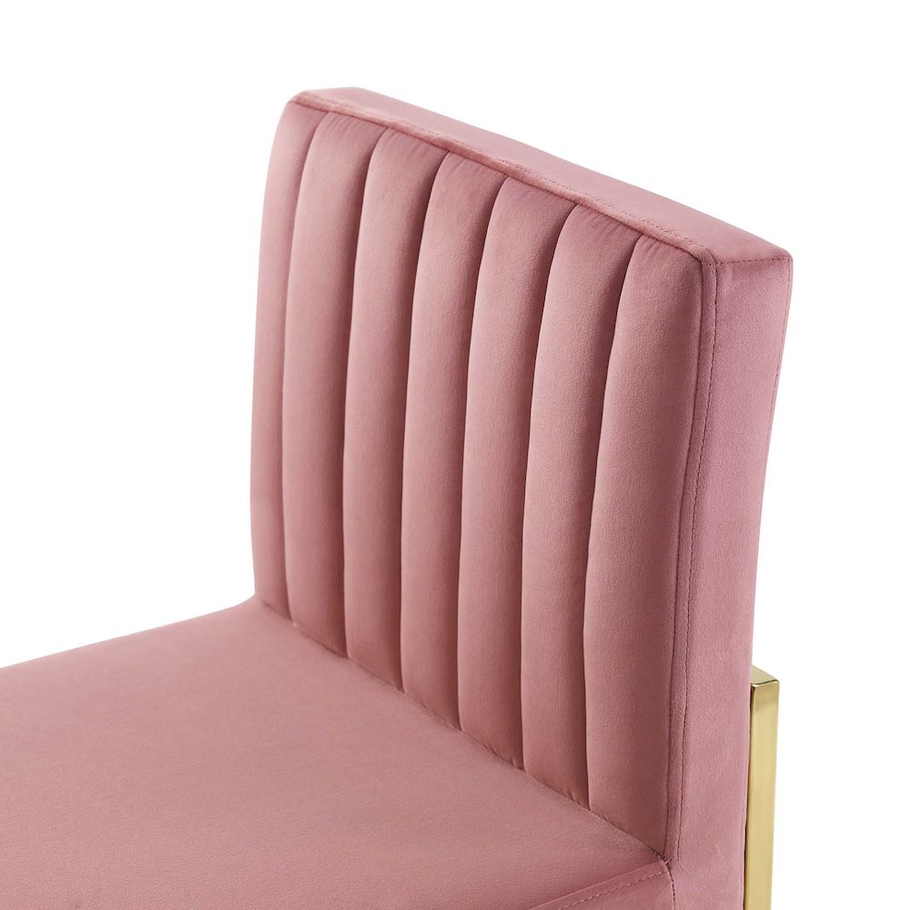 Carriage Channel Tufted Sled Base Performance Velvet Dining Chair. Picture 5