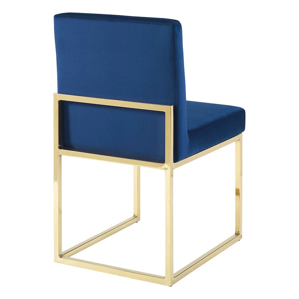Carriage Channel Tufted Sled Base Performance Velvet Dining Chair. Picture 3