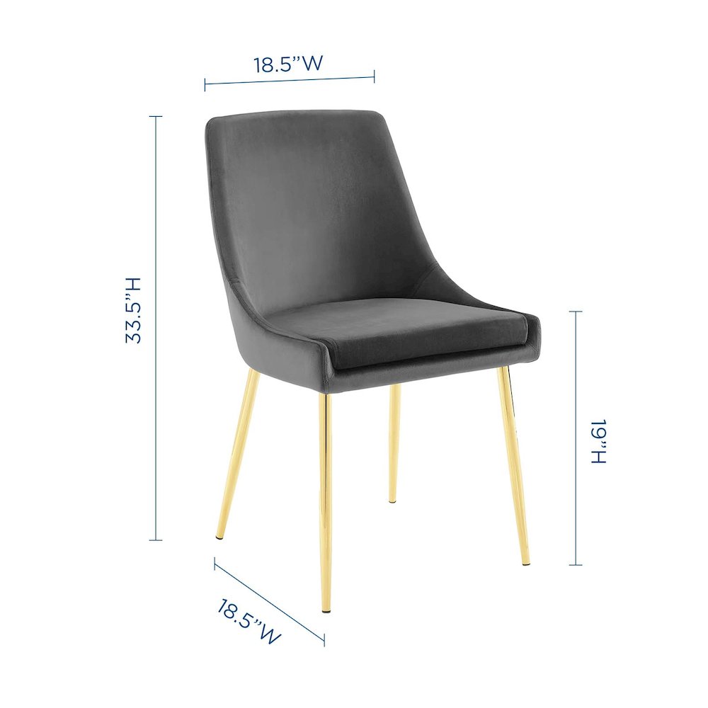 Viscount Performance Velvet Dining Chairs Set of 2. Picture 2
