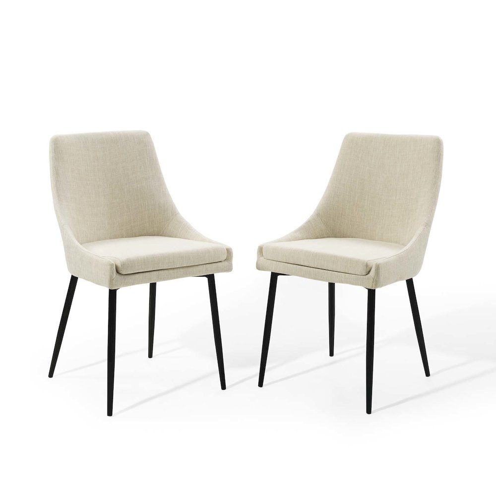 Viscount Upholstered Fabric Dining Chairs Set of 2. Picture 1