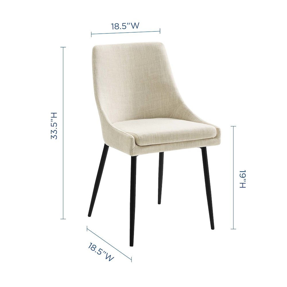 Viscount Upholstered Fabric Dining Chairs Set of 2. Picture 2