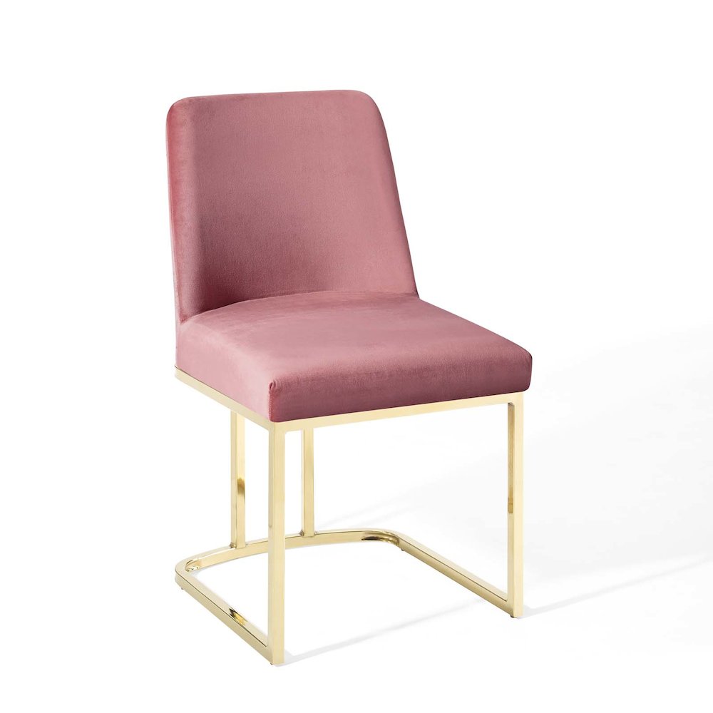 Amplify Sled Base Performance Velvet Dining Side Chair. Picture 1