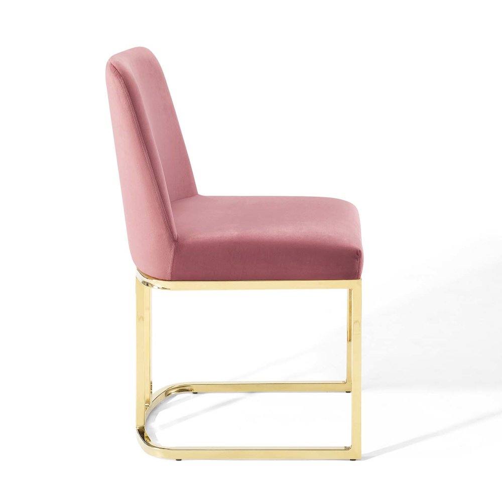 Amplify Sled Base Performance Velvet Dining Side Chair. Picture 3