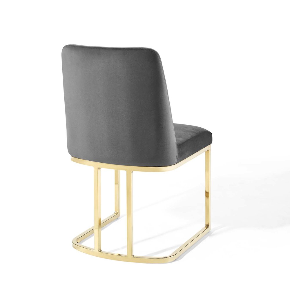 Amplify Sled Base Performance Velvet Dining Side Chair. Picture 4