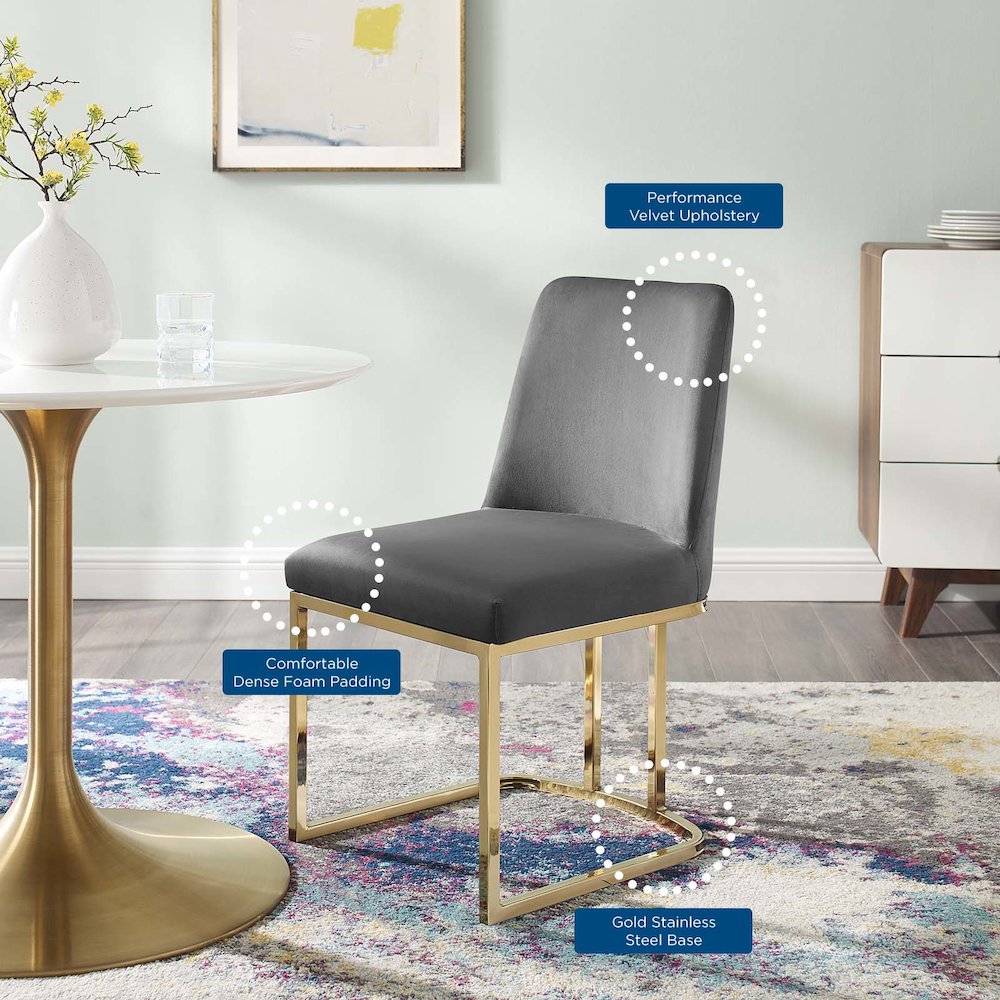 Amplify Sled Base Performance Velvet Dining Side Chair. Picture 8