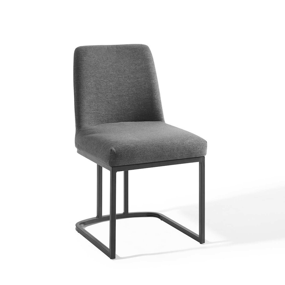 Amplify Sled Base Upholstered Fabric Dining Side Chair. Picture 1