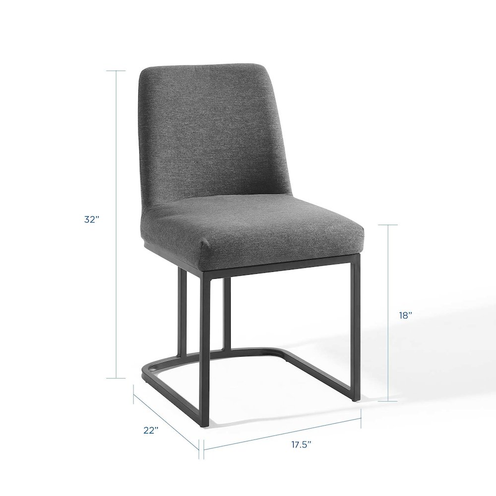 Amplify Sled Base Upholstered Fabric Dining Side Chair. Picture 2