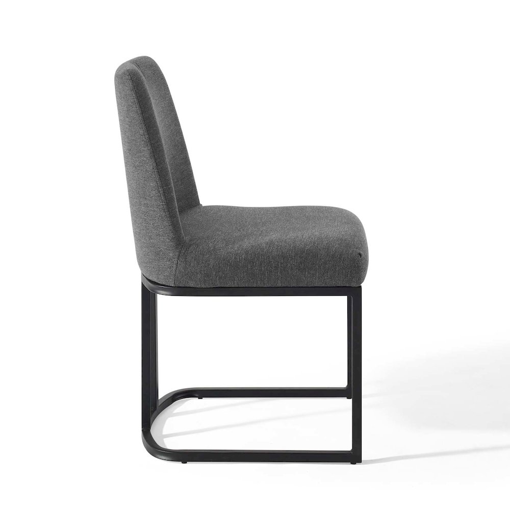 Amplify Sled Base Upholstered Fabric Dining Side Chair. Picture 3
