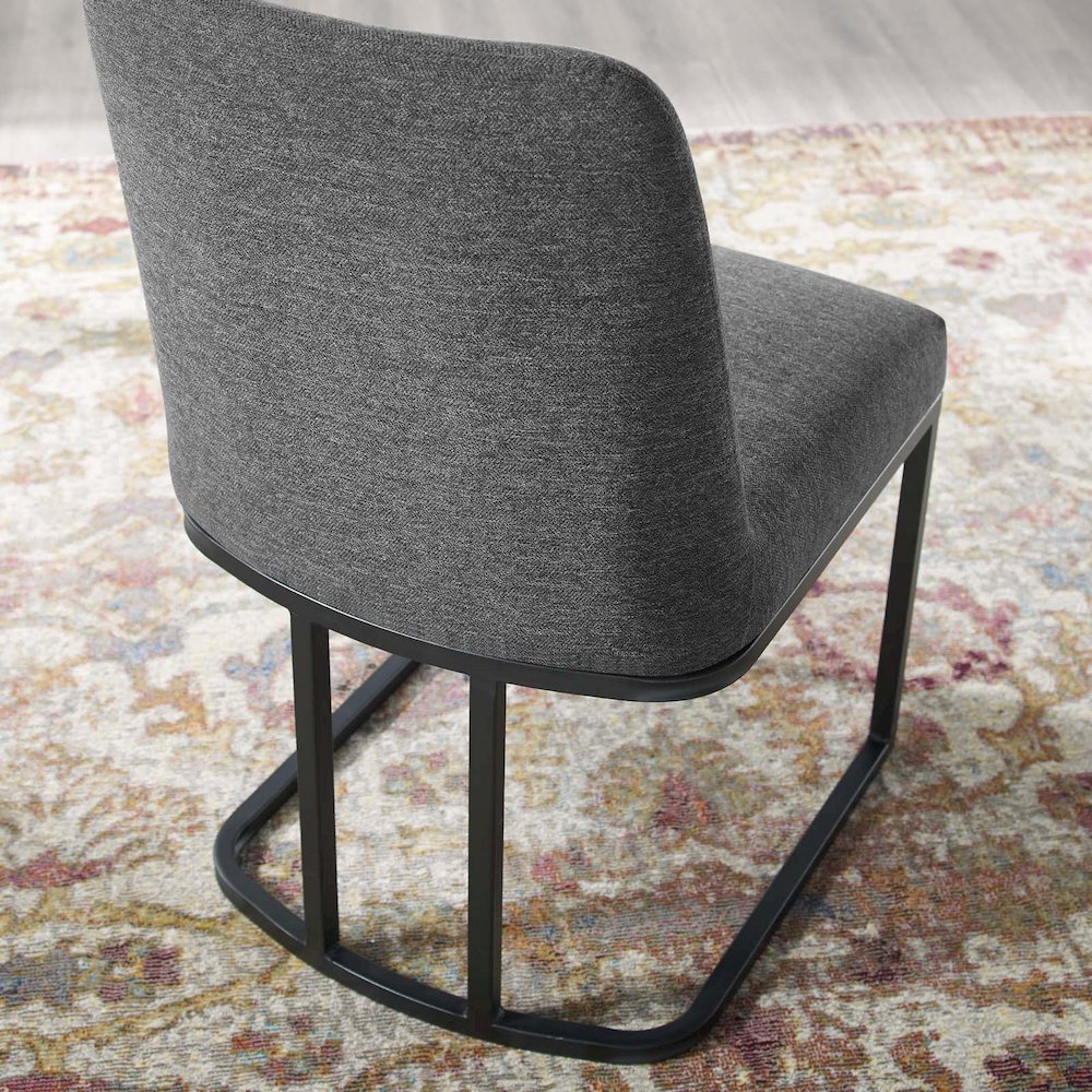 Amplify Sled Base Upholstered Fabric Dining Side Chair. Picture 8