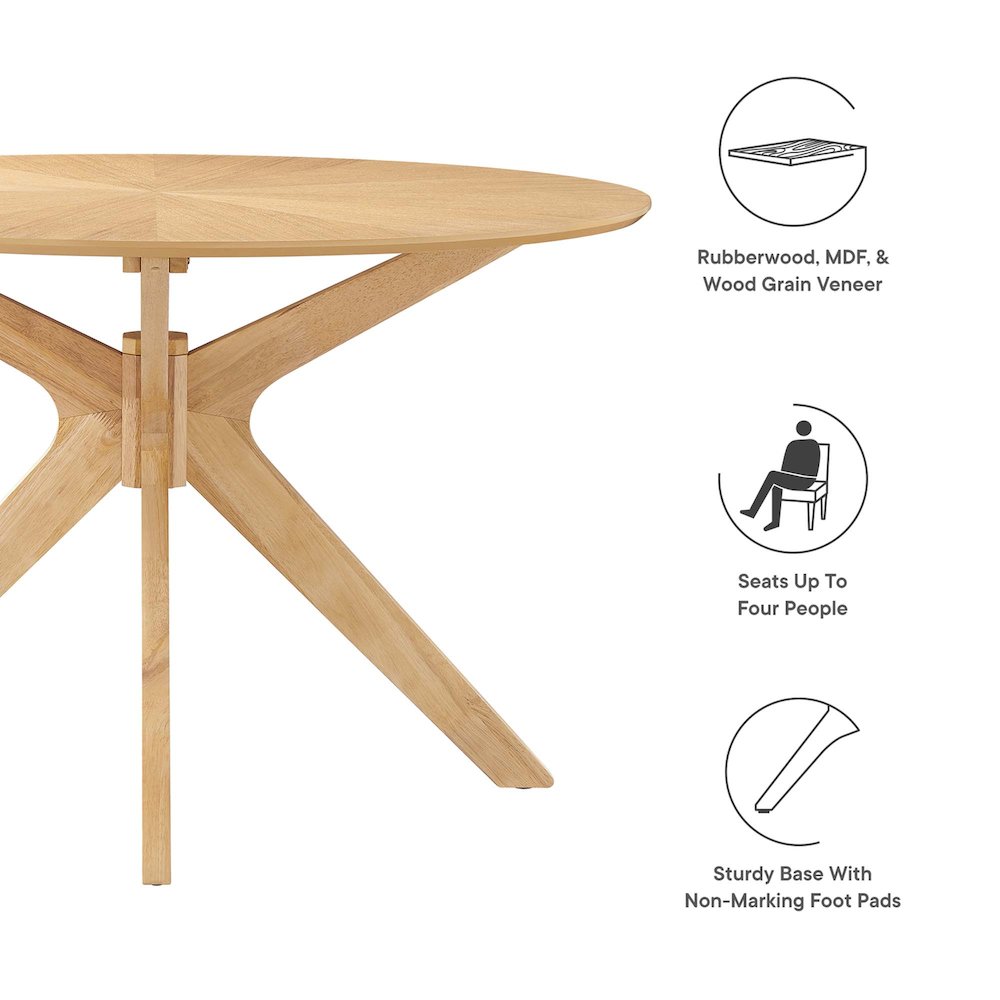 Crossroads 47" Round Wood Dining Table. Picture 3