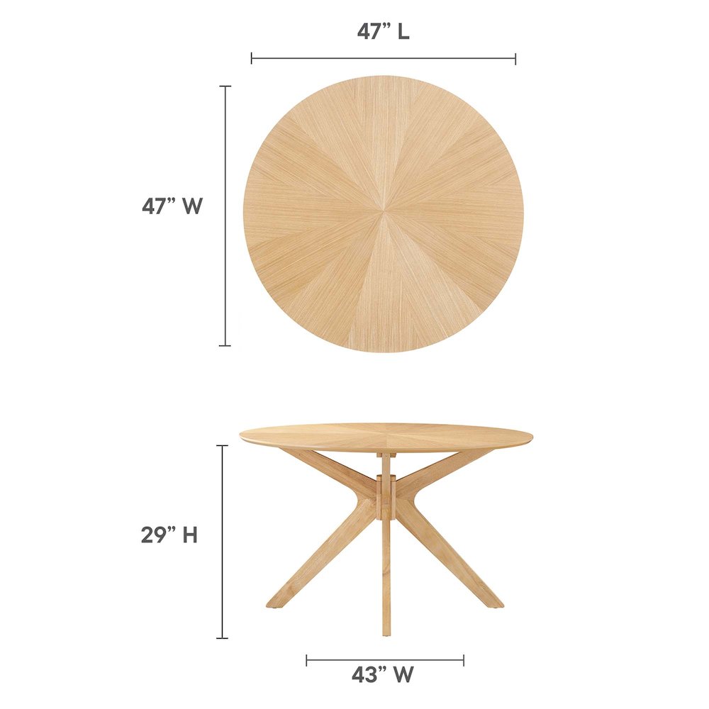 Crossroads 47" Round Wood Dining Table. Picture 2