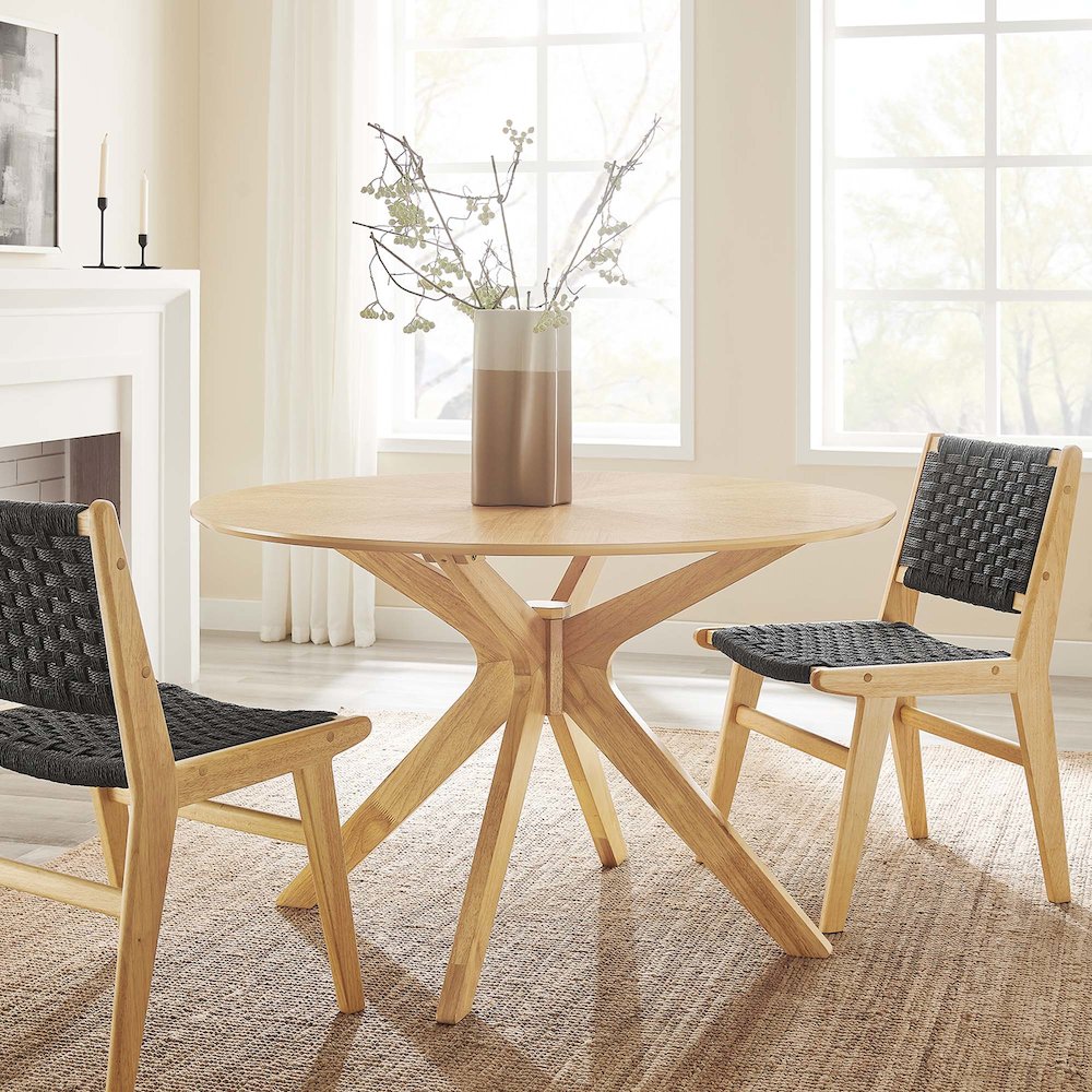 Crossroads 47" Round Wood Dining Table. Picture 6