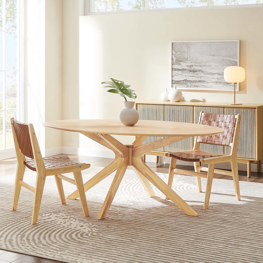 Crossroads 71" Oval Wood Dining Table. Picture 7