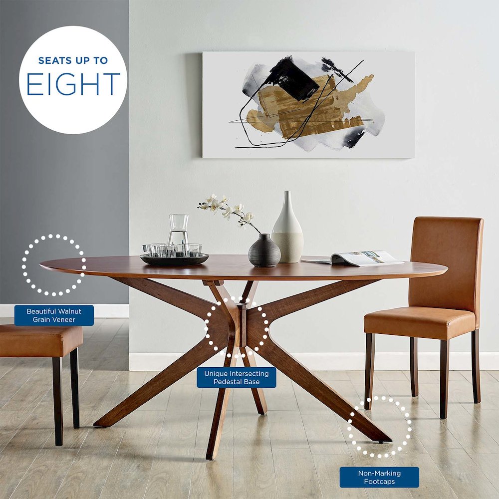 Crossroads 71" Oval Wood Dining Table. Picture 9