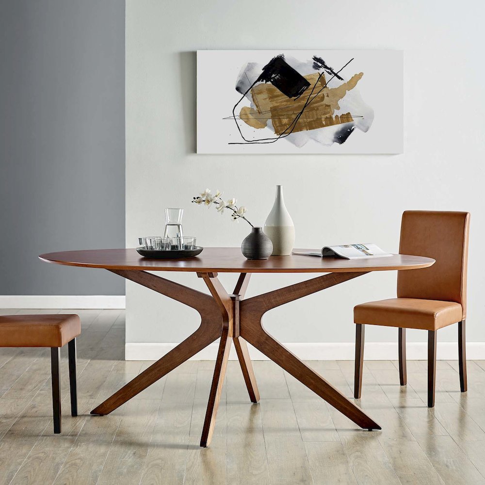 Crossroads 71" Oval Wood Dining Table. Picture 7