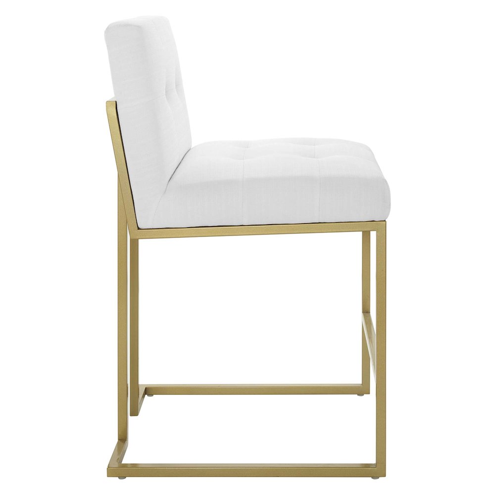 Privy Gold Stainless Steel Upholstered Fabric Counter Stool. Picture 2